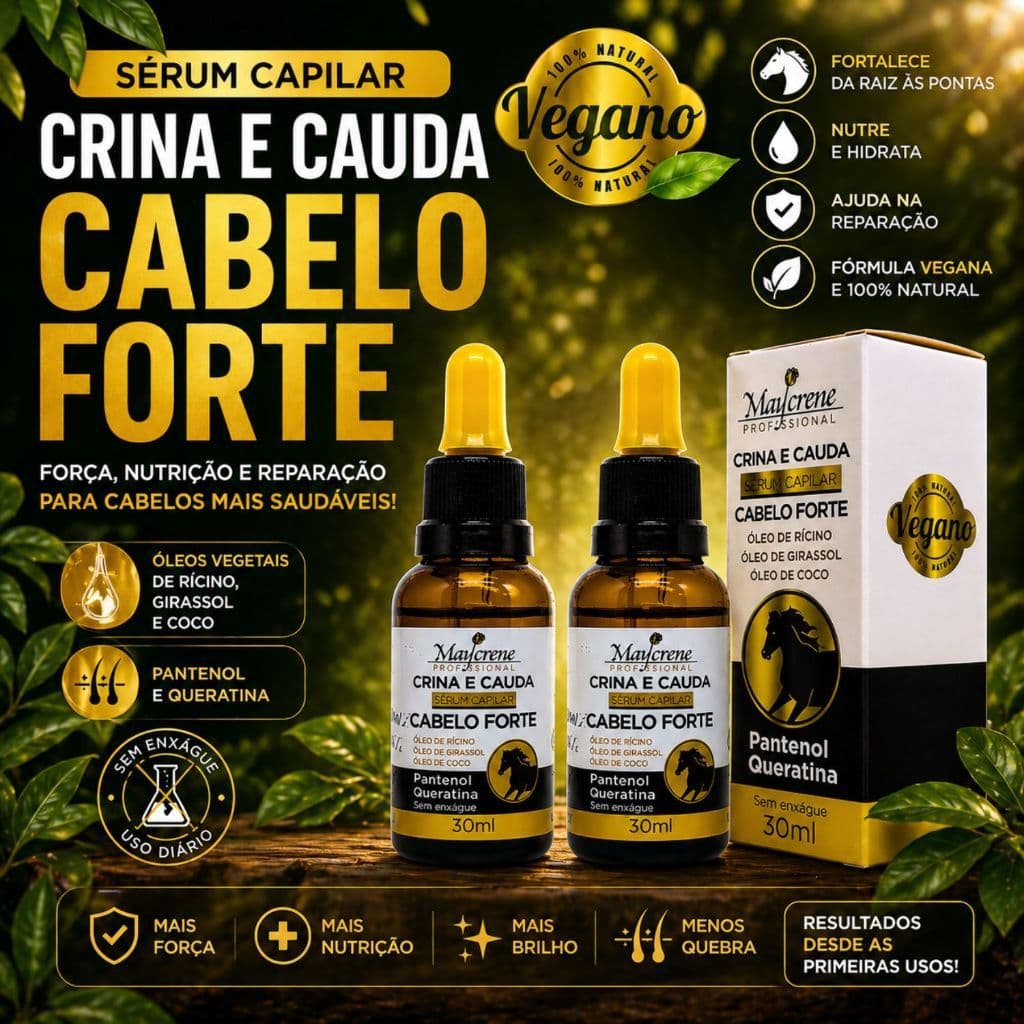 Kit 2 Séruns de Cabelo Crina e Cauda para Cabelos Fortes e Crescimento Avançado ENVIO IMEDIATO