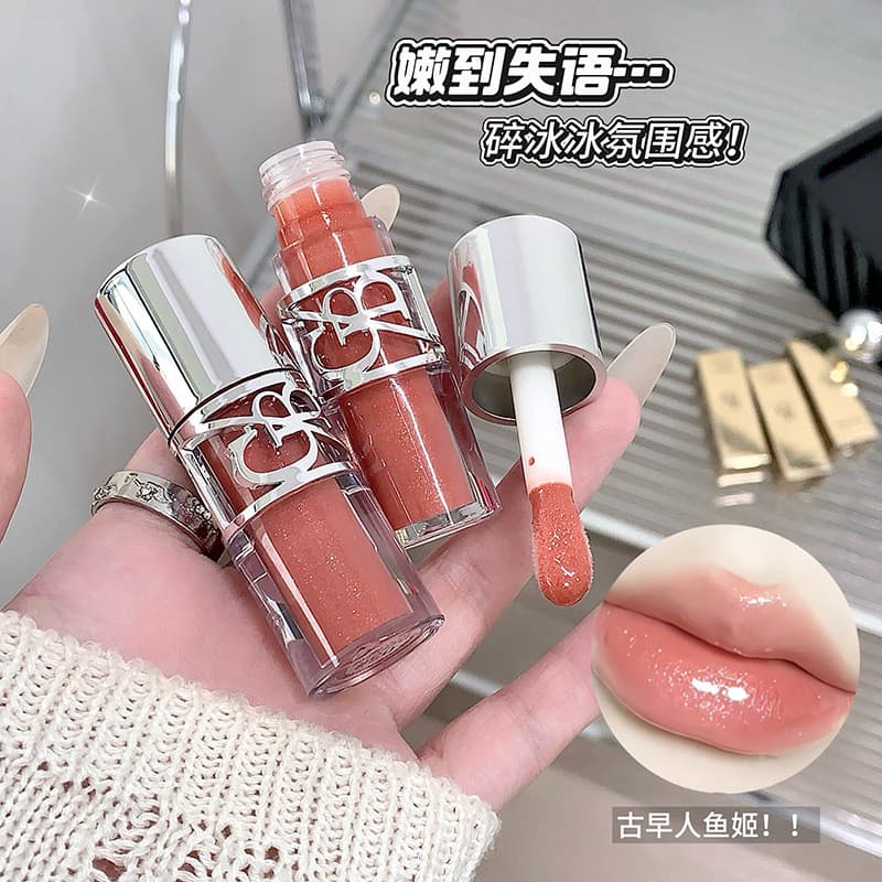 Brilho de água brilhante brilho labial hidratante espelho superfície lábio Tudu lábio não é fácil de desbotar beleza tra