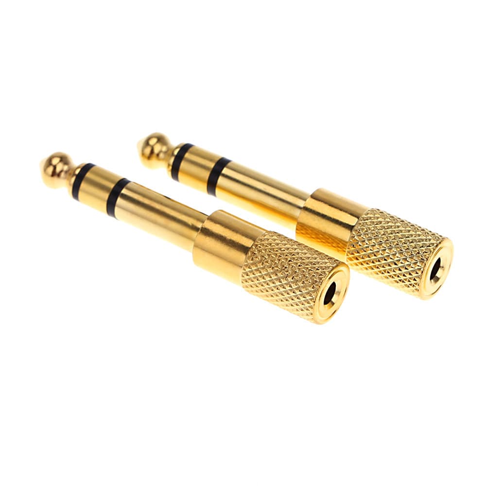 Par de áudio Xtahdge 6,35 mm macho para 3,5 mm fêmea adaptador conversor tomada estéreo