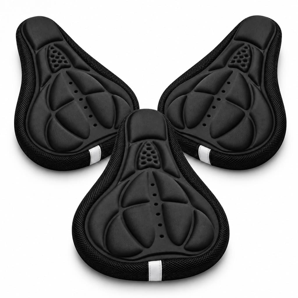 KIT 3 Capa Gel Silicone Banco Selim Almofada Forro Bicicleta