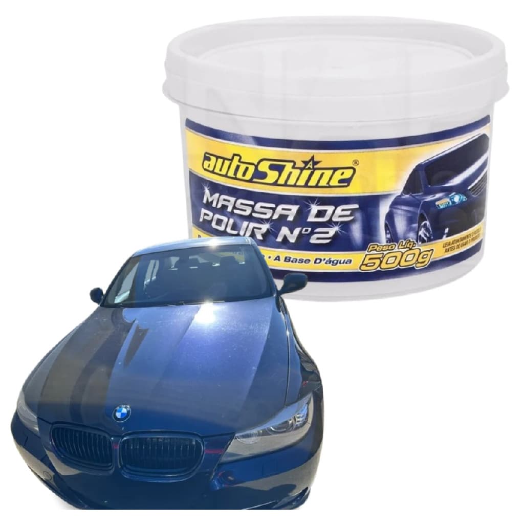 Massa De Polir N°2 A Base De Agua 500 Gramas Auto Shine Moto Carro Caminhão Polir