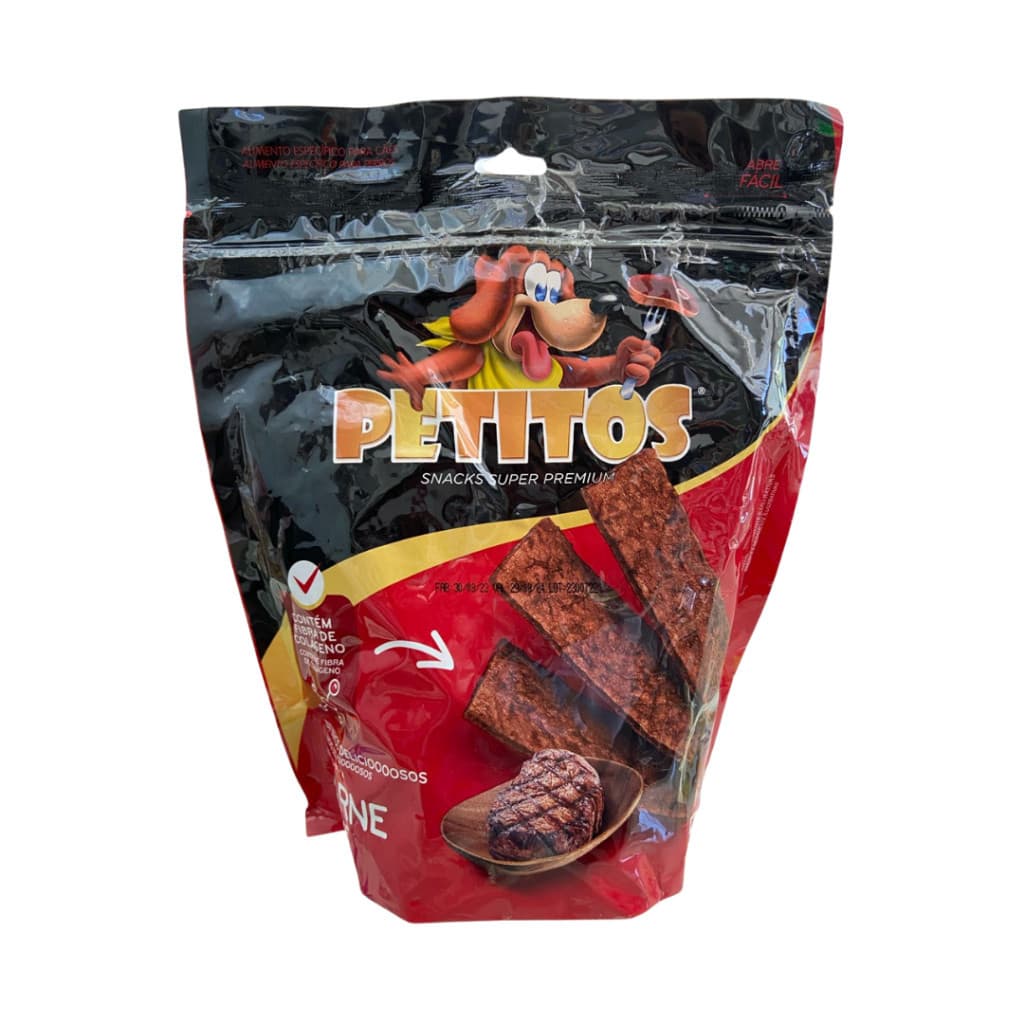 Petisco Para Cães Snack Petitos Bifinho Sabor Carne 500g - Petisco Super Premium