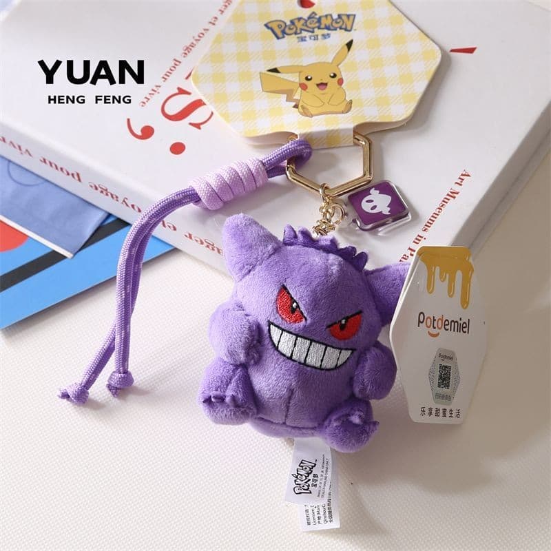 Bonecos de Pelúcia Gengar Genuínos, Dois Bonecos de Desenho Animado, Criativos e Personalizados, Chaveiro, Acessórios pa