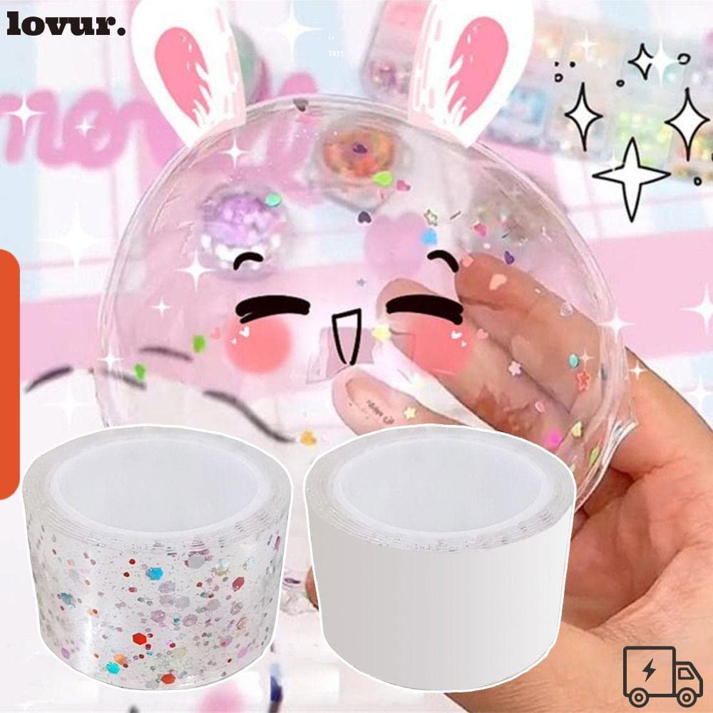 LOVUR 1 Metro Fita Bolha Bola Pegajosa Glitter DIY Artesanato Dupla Face