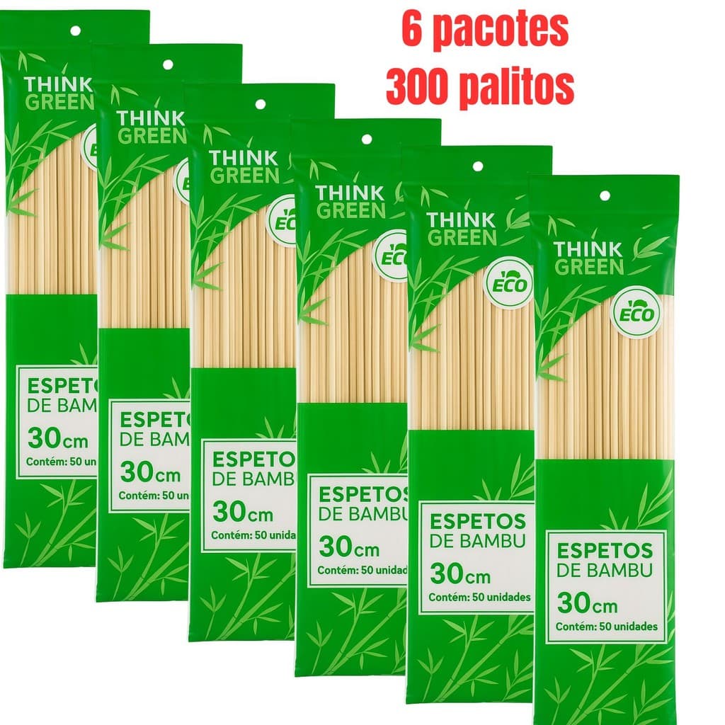 300 PALITOS ESPETO DE CHURRASCO ESPETINHO KAFTA BAMBU 30CM