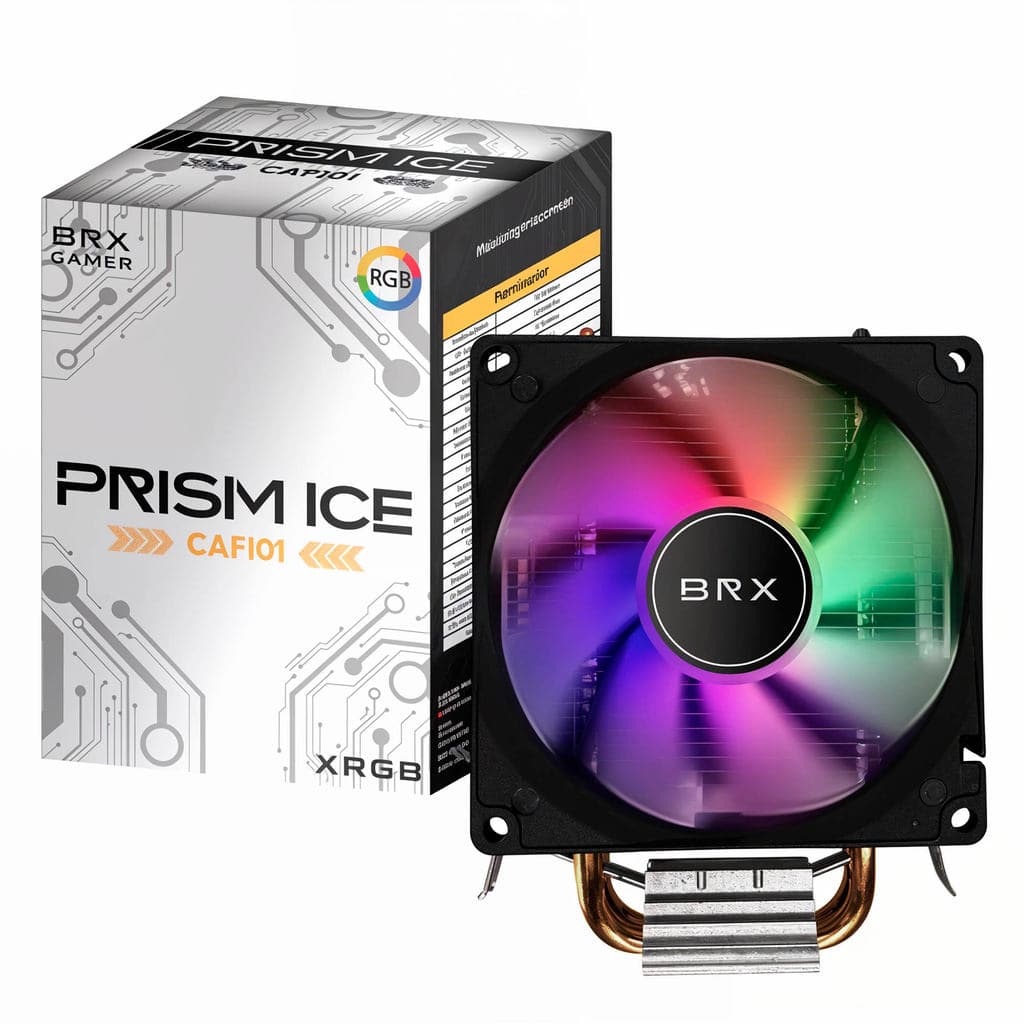 Cooler Para Intel Lga 115x/1200/1700 - Amd Fm1/fm2/fm2+/am3/am3+/am4 Brx Prism Ice Rgb- Caf101