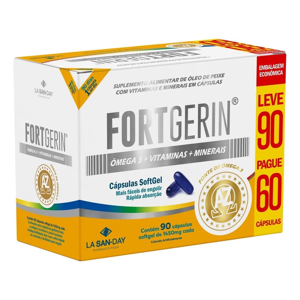 FortGerin Ômega 3 Vitaminas Minerais 90Cps - La San Day