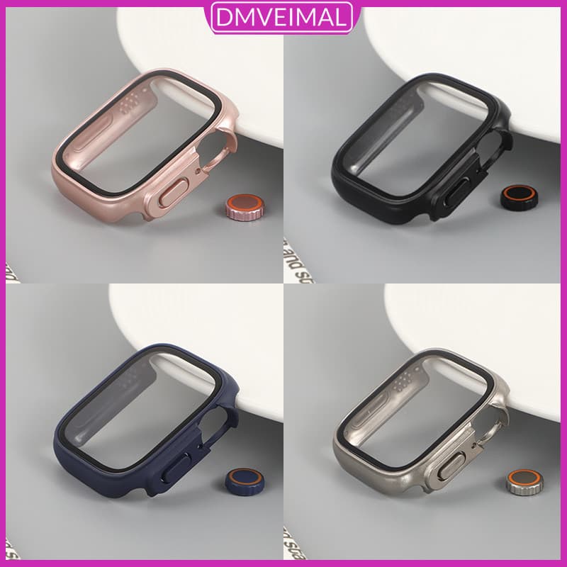 Capa Case PC Com Vidro Protetora Capinha Para Relogio Apple Watch IWatch Serie 9 8 7 6 5 4 SE 3 2 40 44 41 45 42mm 38mm