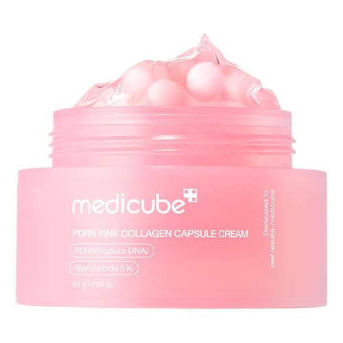 Creme Em Cápsula De Colágeno Rosa Medicube Salmon Dna Pdrn Dia Noite