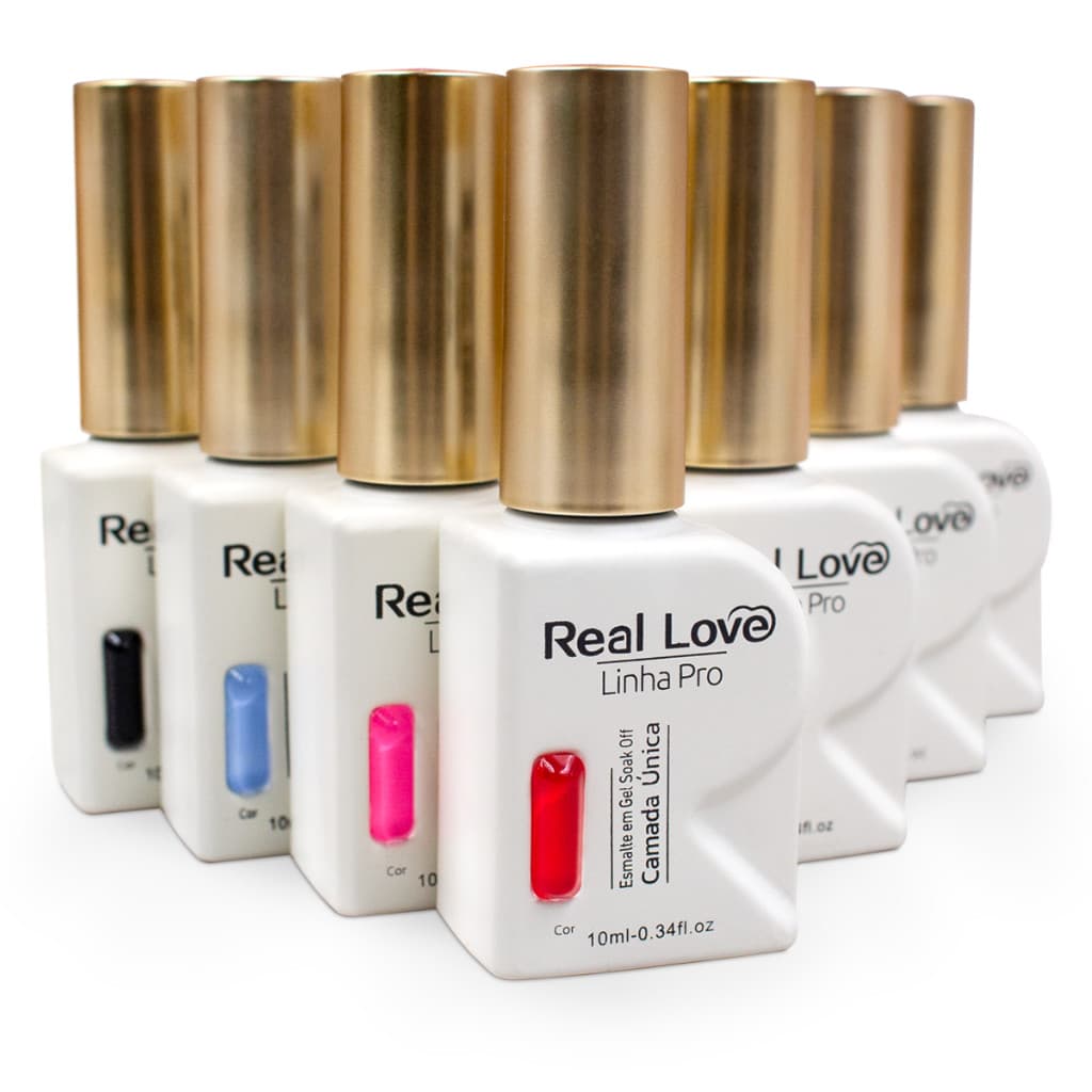 Esmalte em Gel Soak Off Camada Única Linha Pro Real Love 10ml