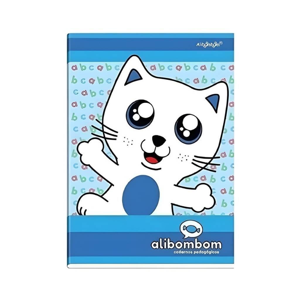 CADERNO BROCHURÃO CAPA DUA S/PAUTA ALIBOMBOM AZUL 80 FLS