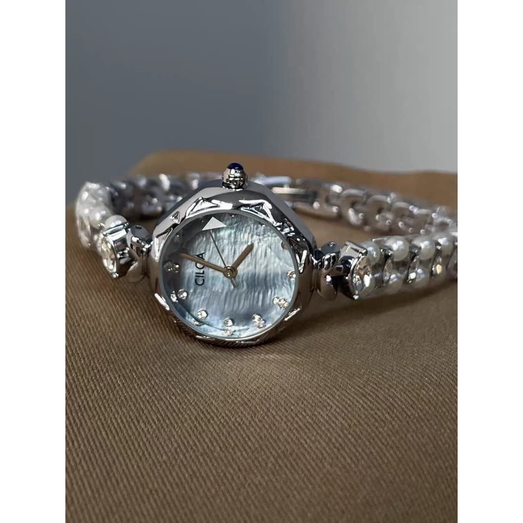 Pequeno azul grânulo elegante relógio feminino marca feminino relógio de pulso 2026 novo relógio feminino pulseira estil