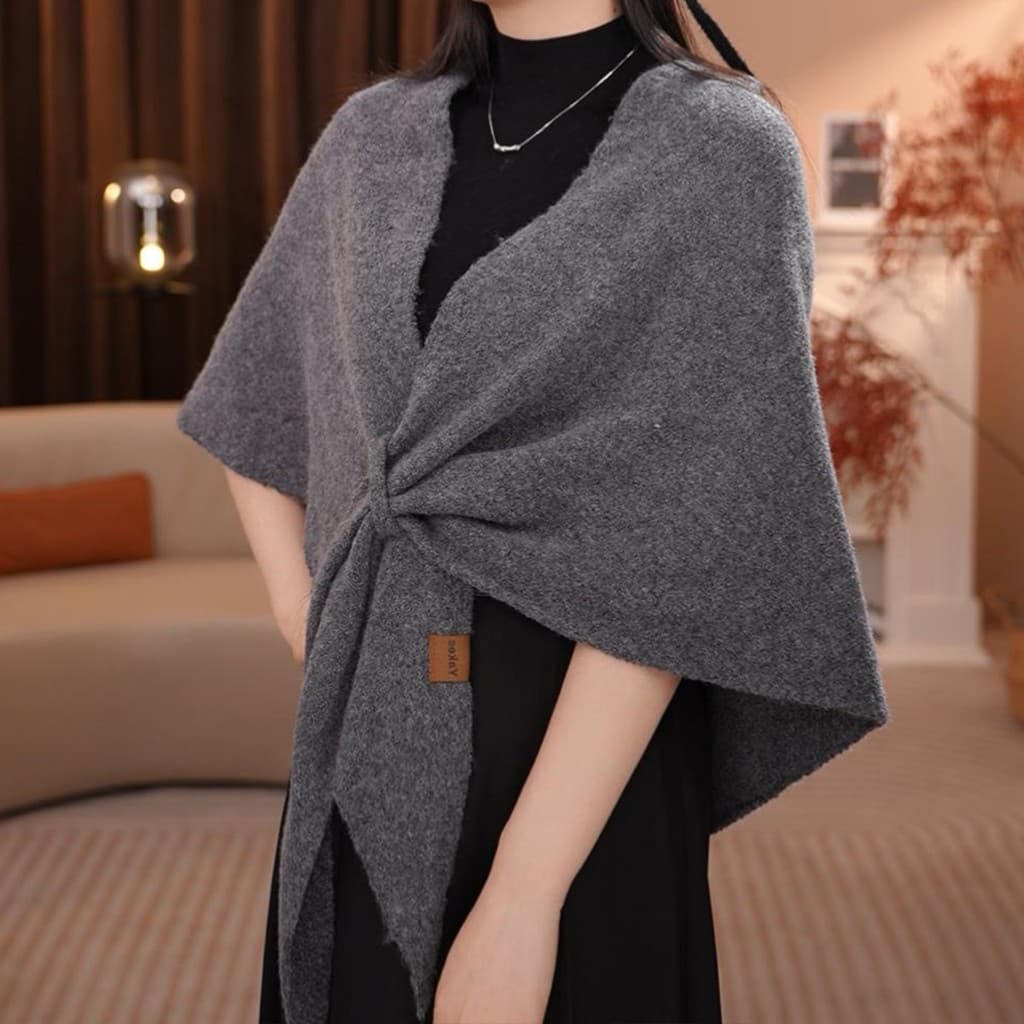 Estilo preguiçoso triângulo cachecol feminino outono inverno quente pescoço proteção cachecol 2026 novo estilo cor sólid