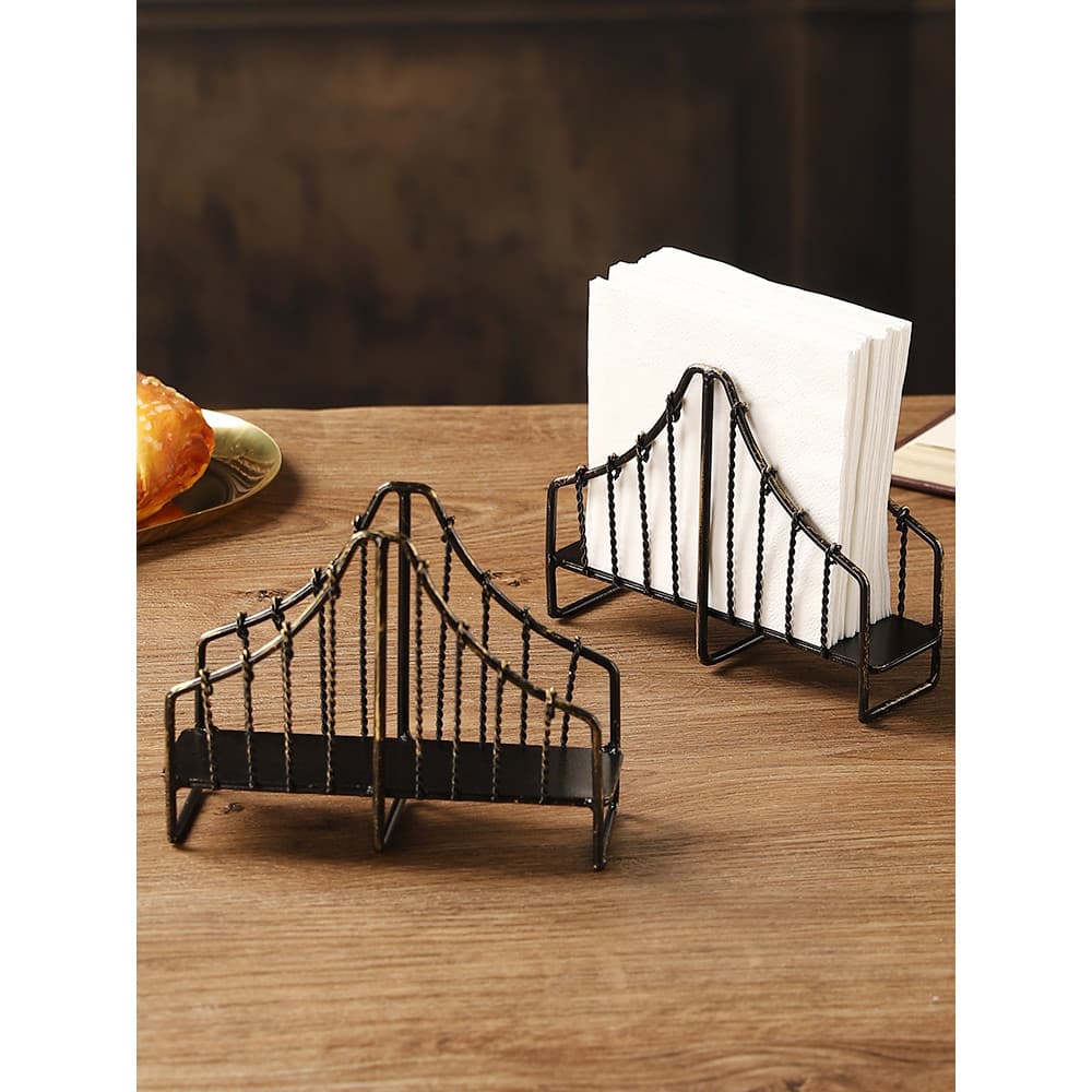 Americano Retro ferro corda ponte suporte de tecido cozinha mesa jantar Vertical suporte de papel requintado comida ocid