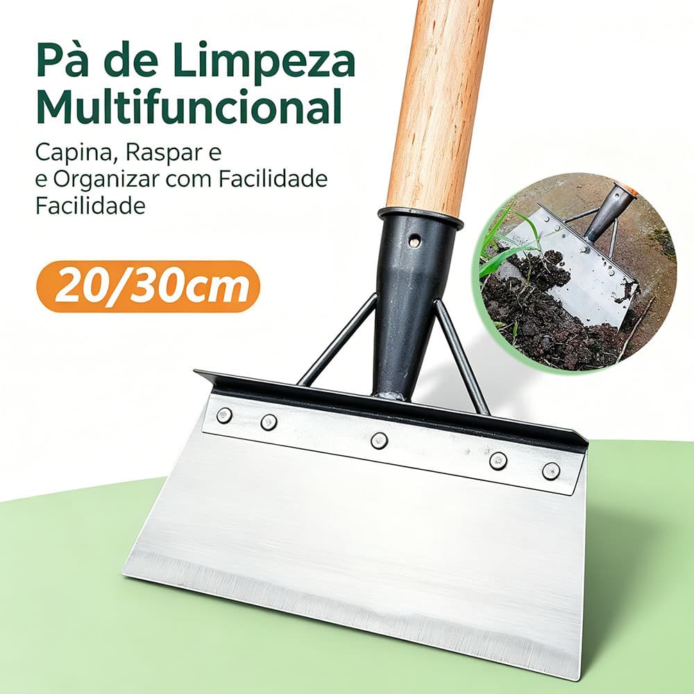 20/25/30cm Pá Multifuncional De Jardim Externo De Aço Inoxidável Plana Para Limpeza Remoção De Ervas Daninhas