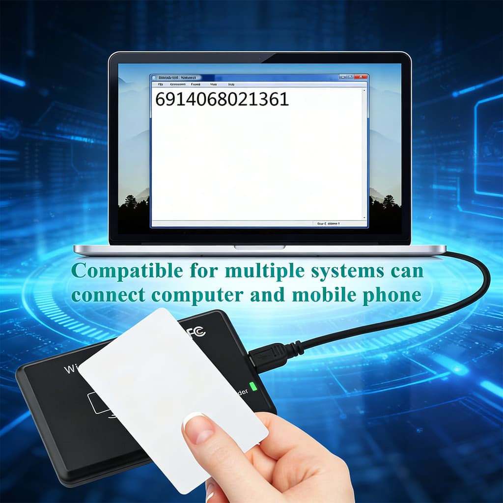 Leitor De Cartão NFC Portátil Gravador 13.56 Mhz Dispositivo De Controle De Acesso RFID Sem Contato Compatível Com USB [