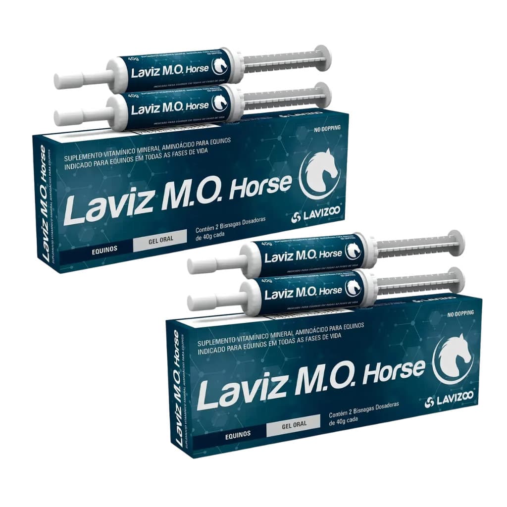 Kit 2cx Laviz Mo Horse Lavizoo Recuperação Peso Cavalo 2x40g