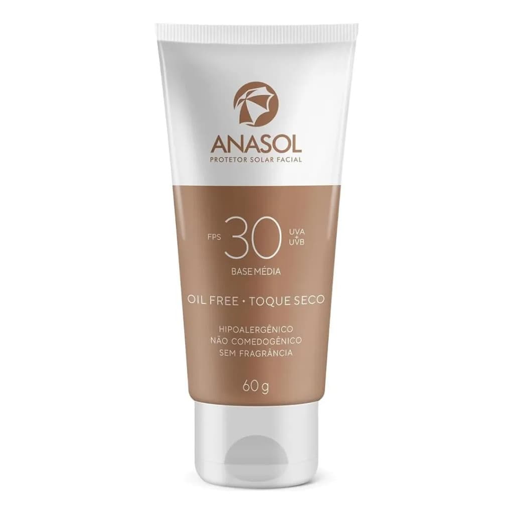 Protetor Solar Facial Fps 30 Base Média 60g - Anasol