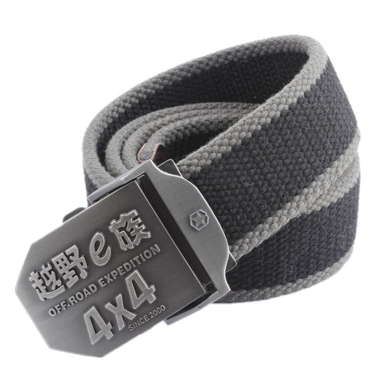 Cinto de lona Off-Road masculino fivela automática trançado cinto na moda juventude Casual All-Match engrossado alongado