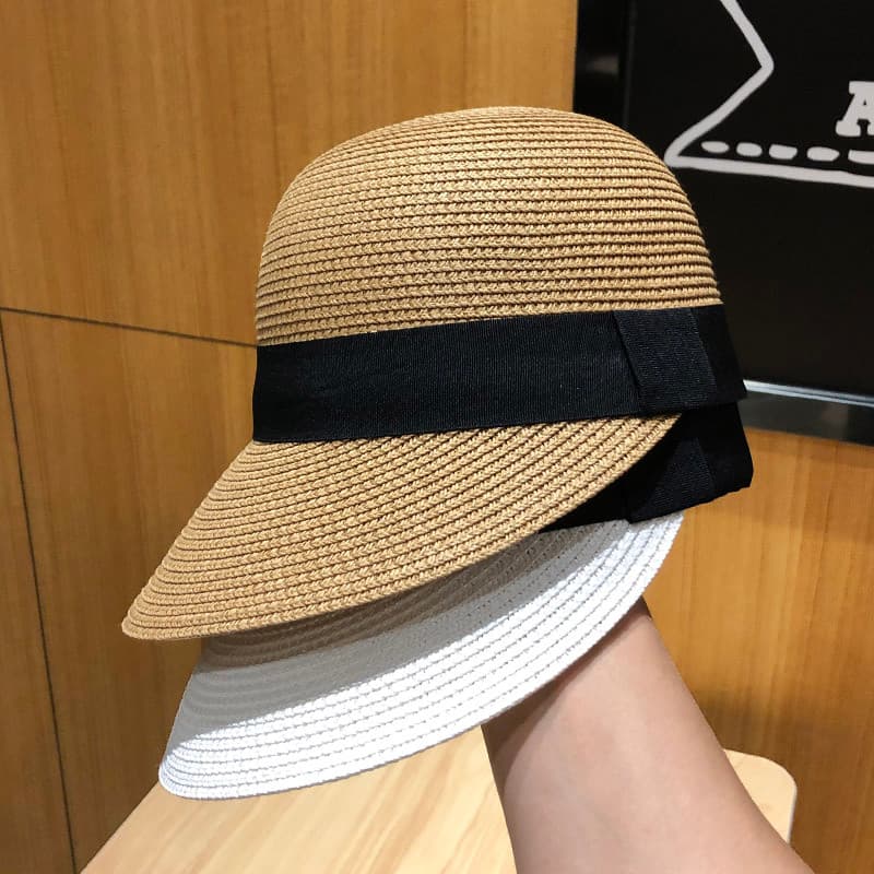 Coreano coreano palha língua chapéu equestre feminino verão versão coreana All-Match viagem remendo chapéu de palha Casu