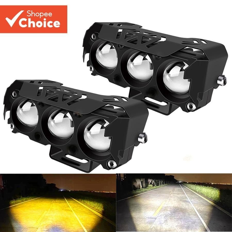 Refletor LED Para Motocicleta , Lâmpadas De Neblina De Feixe Alto/Baixo De Duas Cores Carros , Caminhões , SUVs , UTVs ,