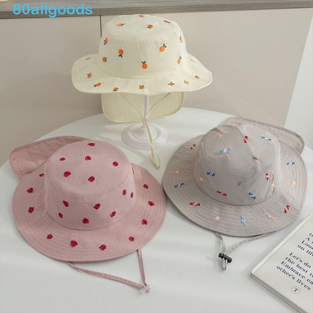 ALLGOODS1 Boné Panamá Infantil , Protetor Solar Bordado De Desenho Animado , Chapéu De Sol Para Bebê Balde De Secagem Rá