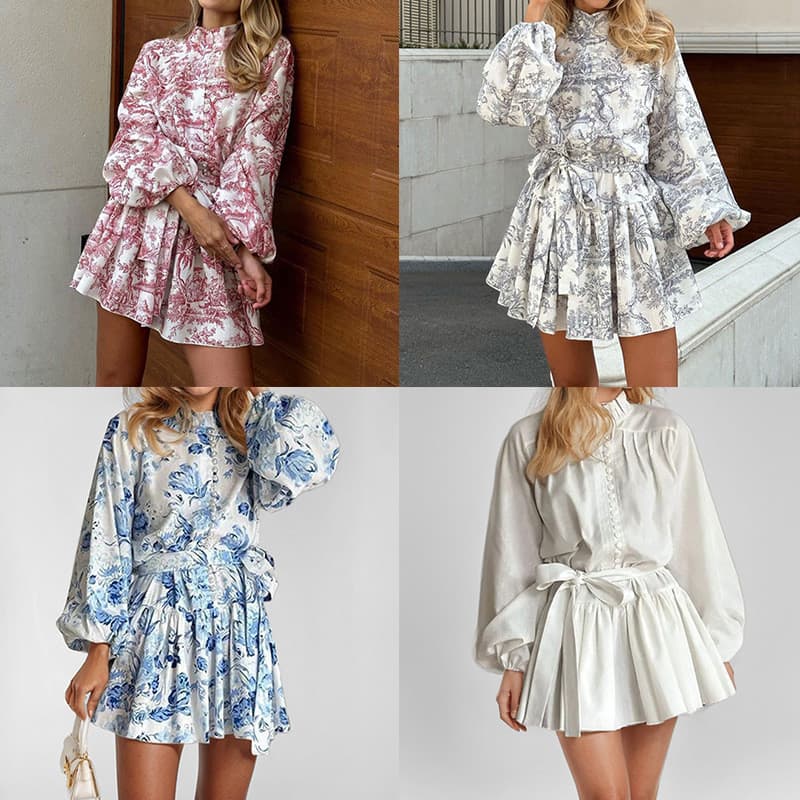 2026 primavera novo estilo Cross-Border comércio exterior roupas femininas elegante moda estilo nacional impresso vestid