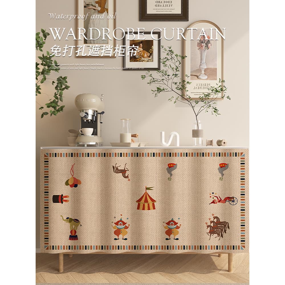 Cortina de armário estilo Log, cortina de porta, armário de cozinha, artigos diversos, sapato, guarda-roupa sem porta, c