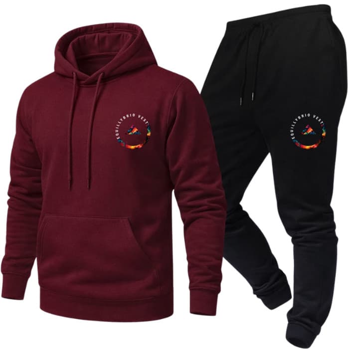 Conjunto Moletom Equillybrio Circulo Canguru Calça Básico atual