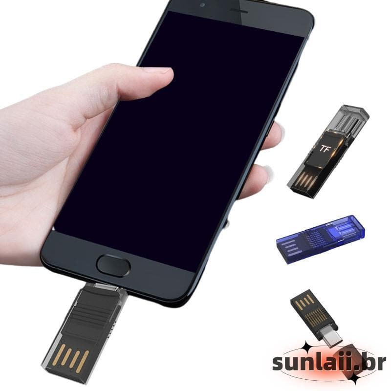 SUNLAII 2 1 Leitor Cartão USB3 0 Type C Para Adaptador TF