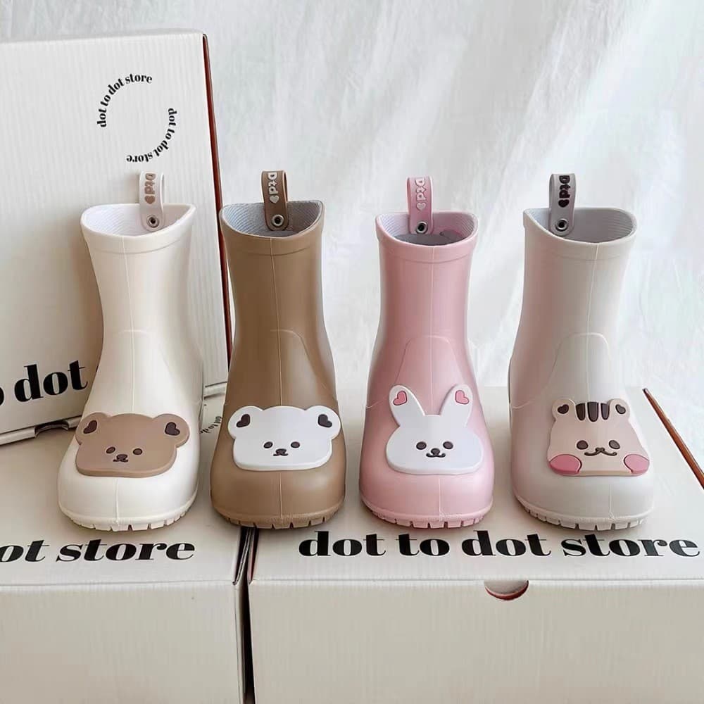 Coreia coreia ins crianças botas de chuva urso antiderrapante botas de chuva da criança sapatos de água à prova dwaterpr