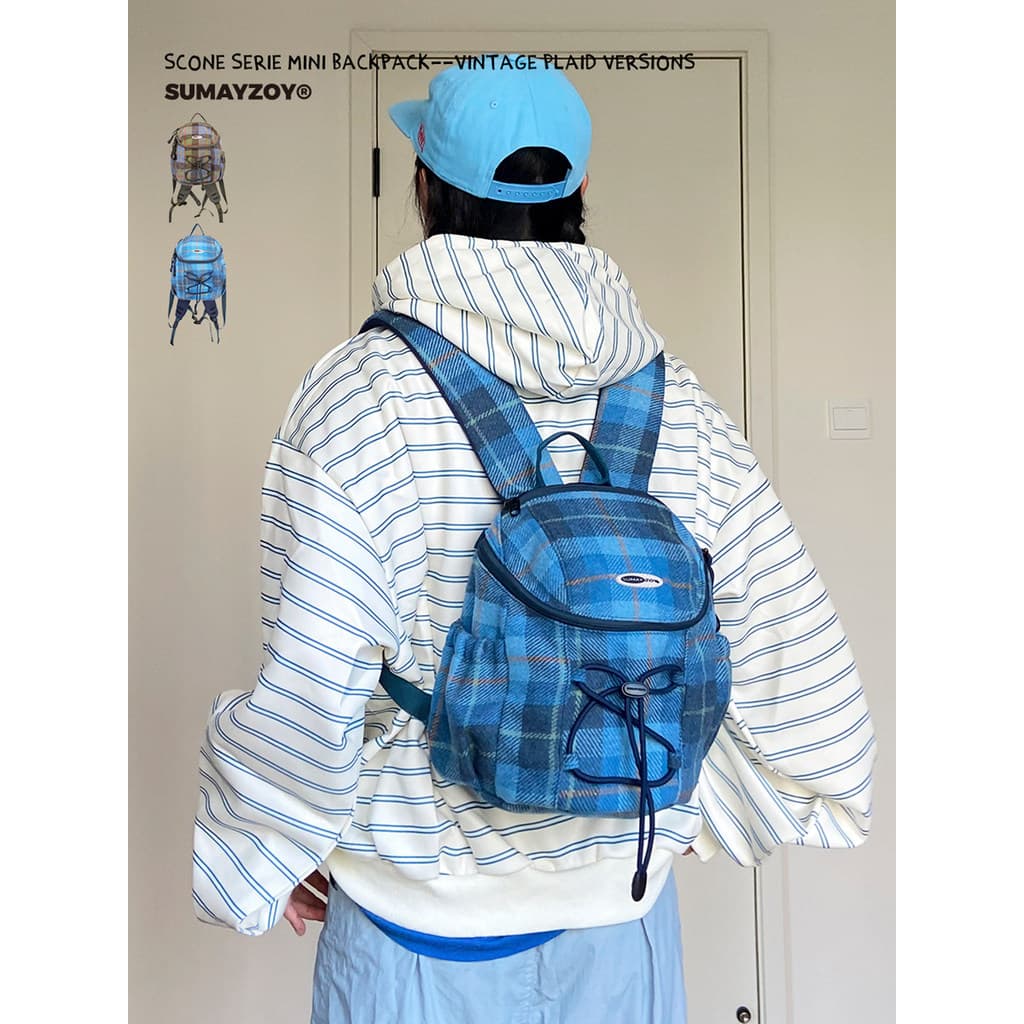 SUMAYZOY Mochila Novo Estilo Retro Americano Faculdade Bolsa Escolar Viagem Luz Estilo Britânico Mini Mochila