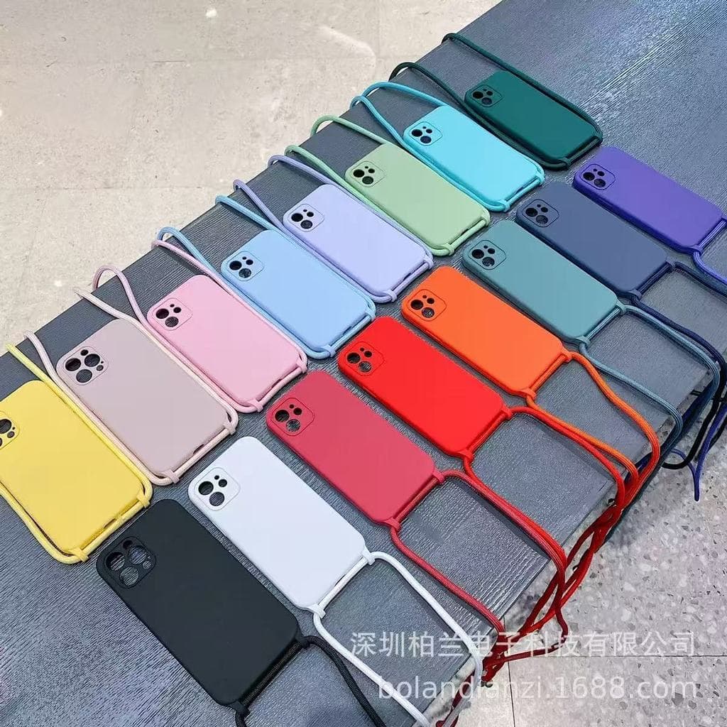 As capas de silicone para celular com cordão são adequadas para modelos de iPhone e não descascam ou desbotam facilment