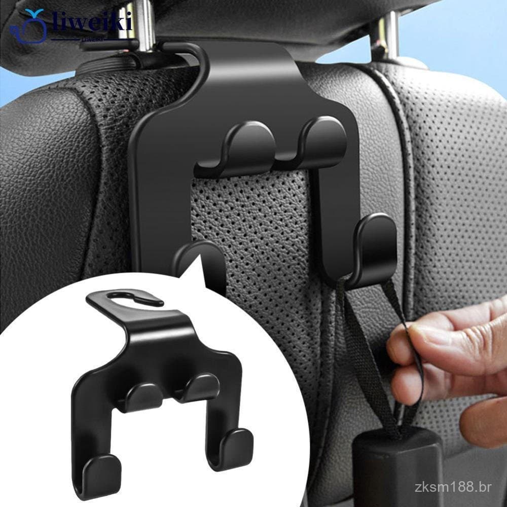 1 gancho para encosto de banco de carro, suporte multifuncional para celular com duas cabeças, suporte para bolsas no en