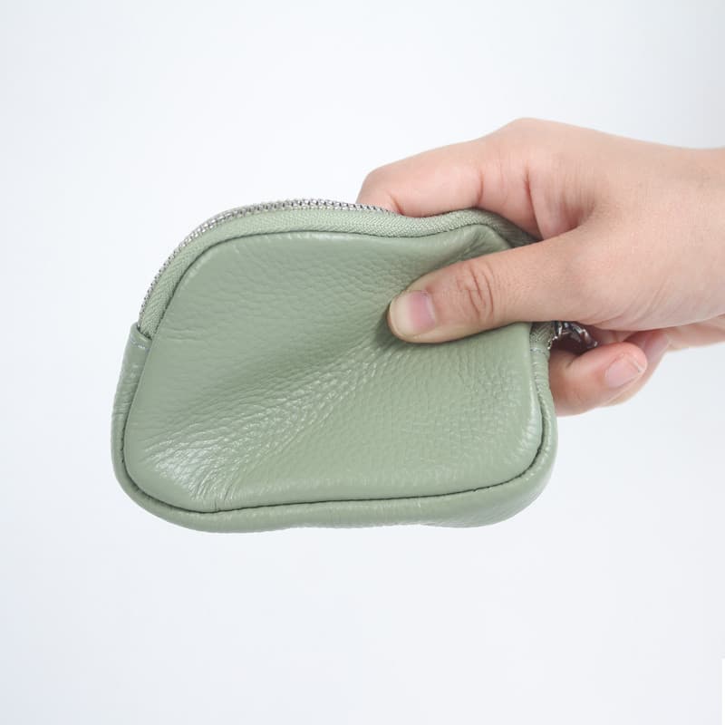 Original de couro genuíno pequena carteira Mini moeda bolsa Bluetooth fone de ouvido saco zíper moeda bolsa titular do c