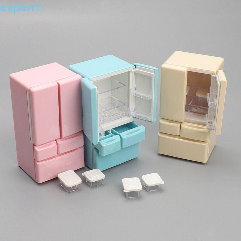 EXPEN Mini Brinquedos De Geladeira De Cozinha , Em Miniatura Clássica De Casa De Bonecas De Porta Dupla ,