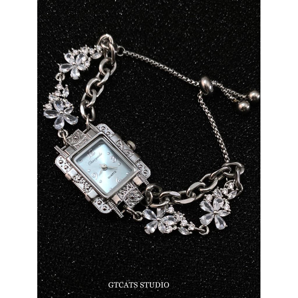 relogio feminino relogio feminino luxo Palácio gato estilo Medieval quatro folhas flor pulseira relógio feminino moda ni