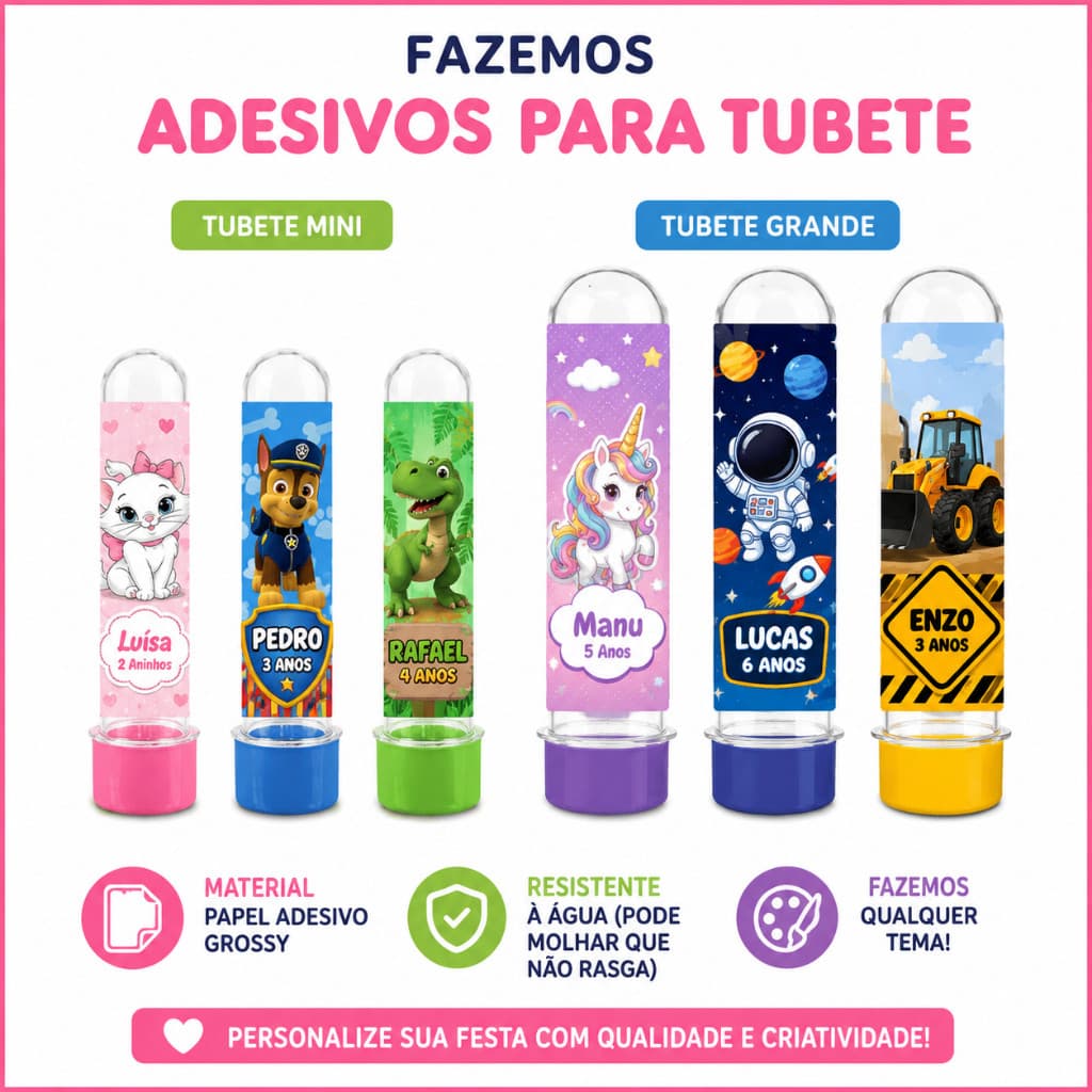 Etiqueta Adesiva Personalizada para Tubete