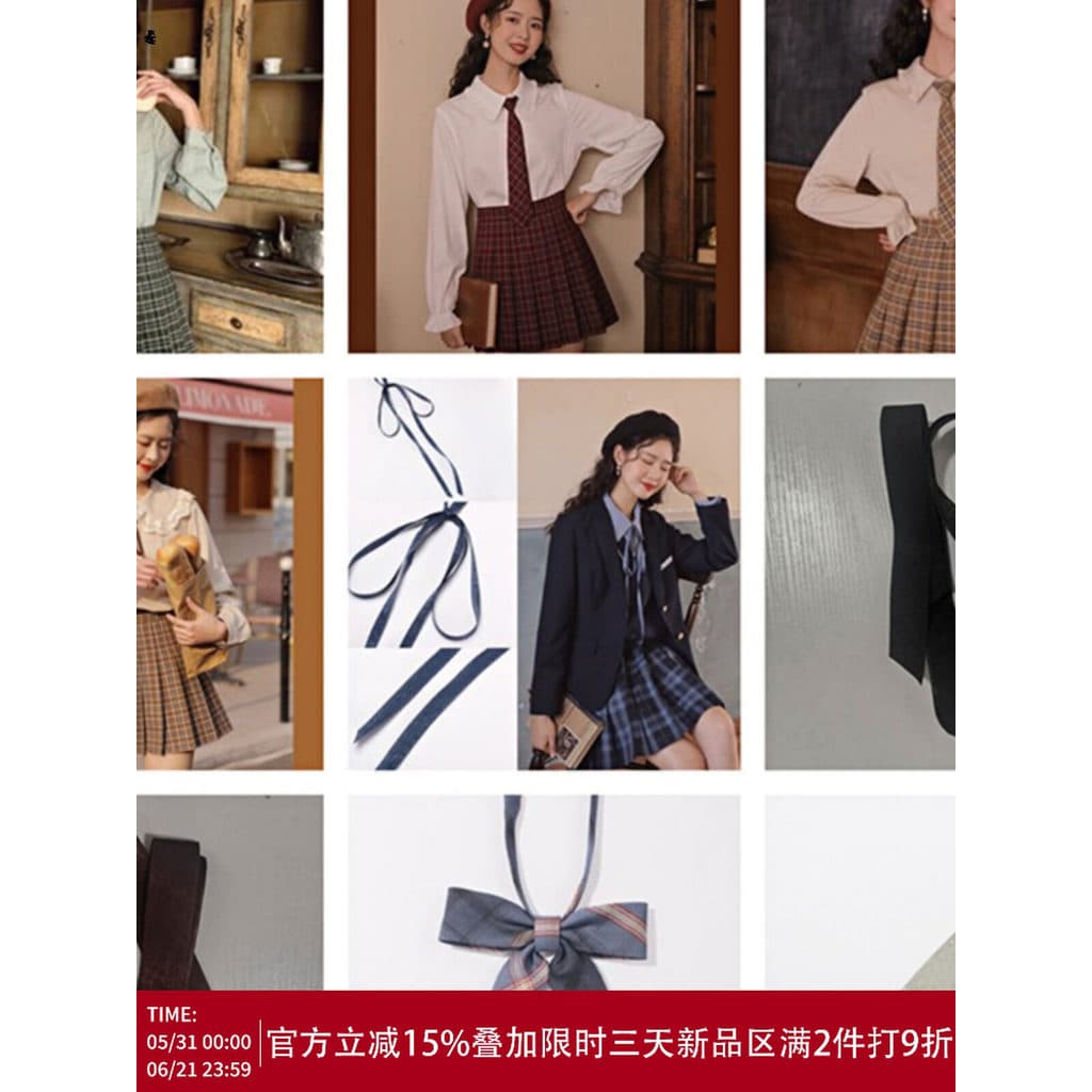 Lingjiu estilo japonês JK conjunto de gravata estudante pequena gravata feminina estilo Preppy camisa gravata borboleta
