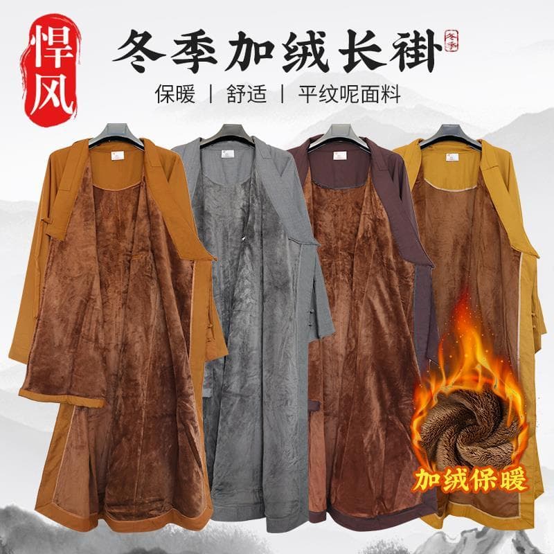 Fengfeng monge roupas de inverno monge Robe casaco longo casaco de lã monge roupas femininas jaqueta de algodão mo