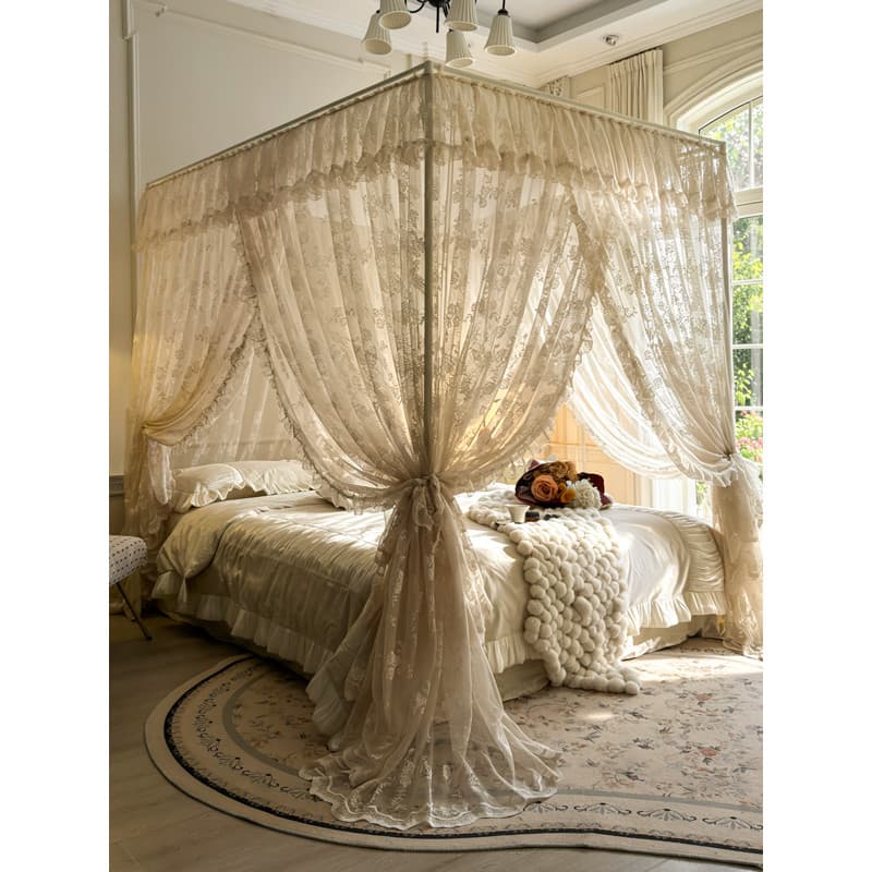 Classe A estilo francês rosa Manor palácio mosquiteiro criptografado malha net gaze exterior Wear Jacquard três-aberto p