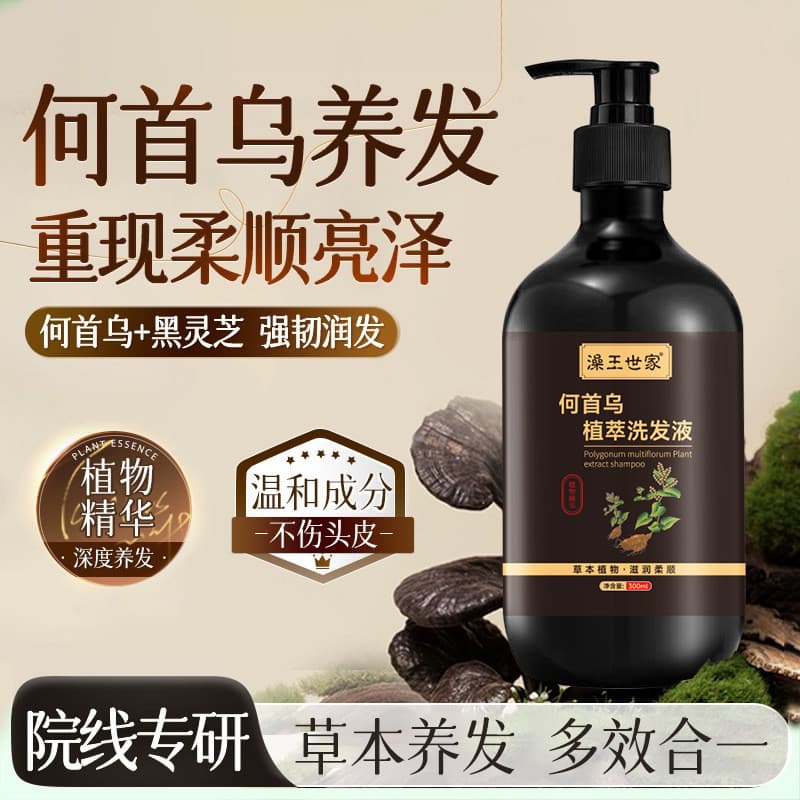 Polygonum Multiflorum shampoo controle de óleo fofo macio nutritivo planta cabelo nutritivo cuidados com o cabelo shampo