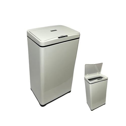 Lixeira Automatica Sensor Infravermelho 50 Litros Capacidade Grande Duravel Branca