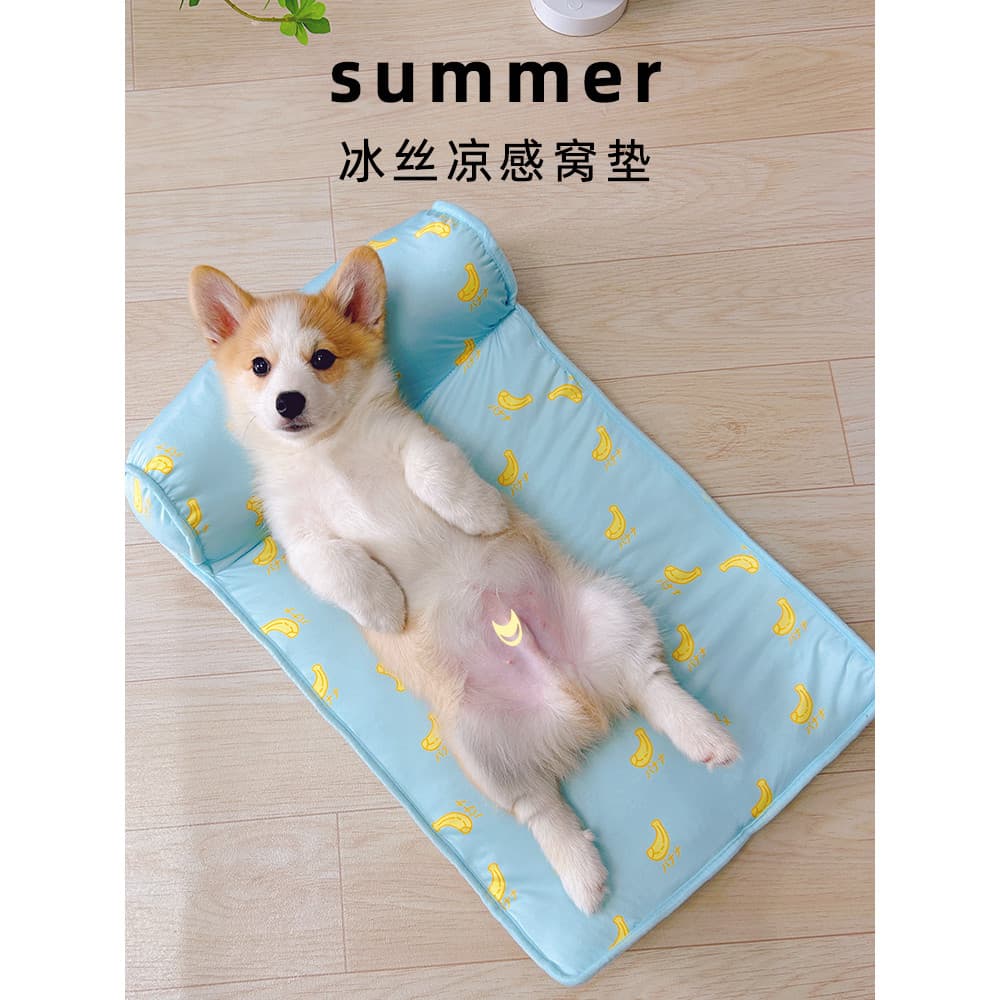 Tapete de chão para canil de seda gelada de verão de alto valor Tapete de cachorro não pegajoso para dormir quatro estaç