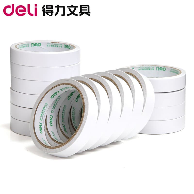Deli 18mm de largura fita dupla face 1.8cm * 10Y fita dupla face atacado 30402 forte aderência saco inteiro frete grátis