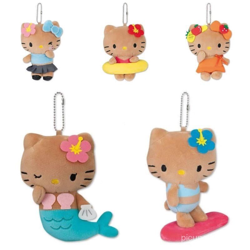 Sanrio 50o Aniversário Hello Kitty Sereia Brinquedo De Pelúcia Bonito KT Chaveiro Bolsa Pingente Presente Infantil
