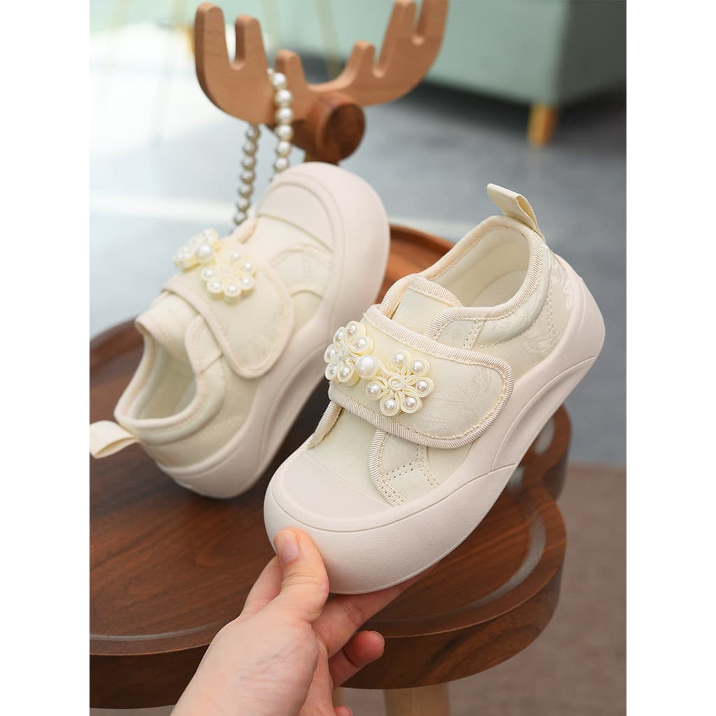 Meninas sapatos crianças tênis de sola macia meninas estilo chinês Hanfu sapatos 2026 primavera novo estilo lona sapatos
