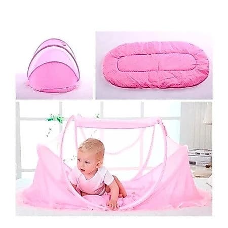 Ber莽o Beb锚 Port谩til Tenda Mosquiteiro Cama - Menina e Menino.