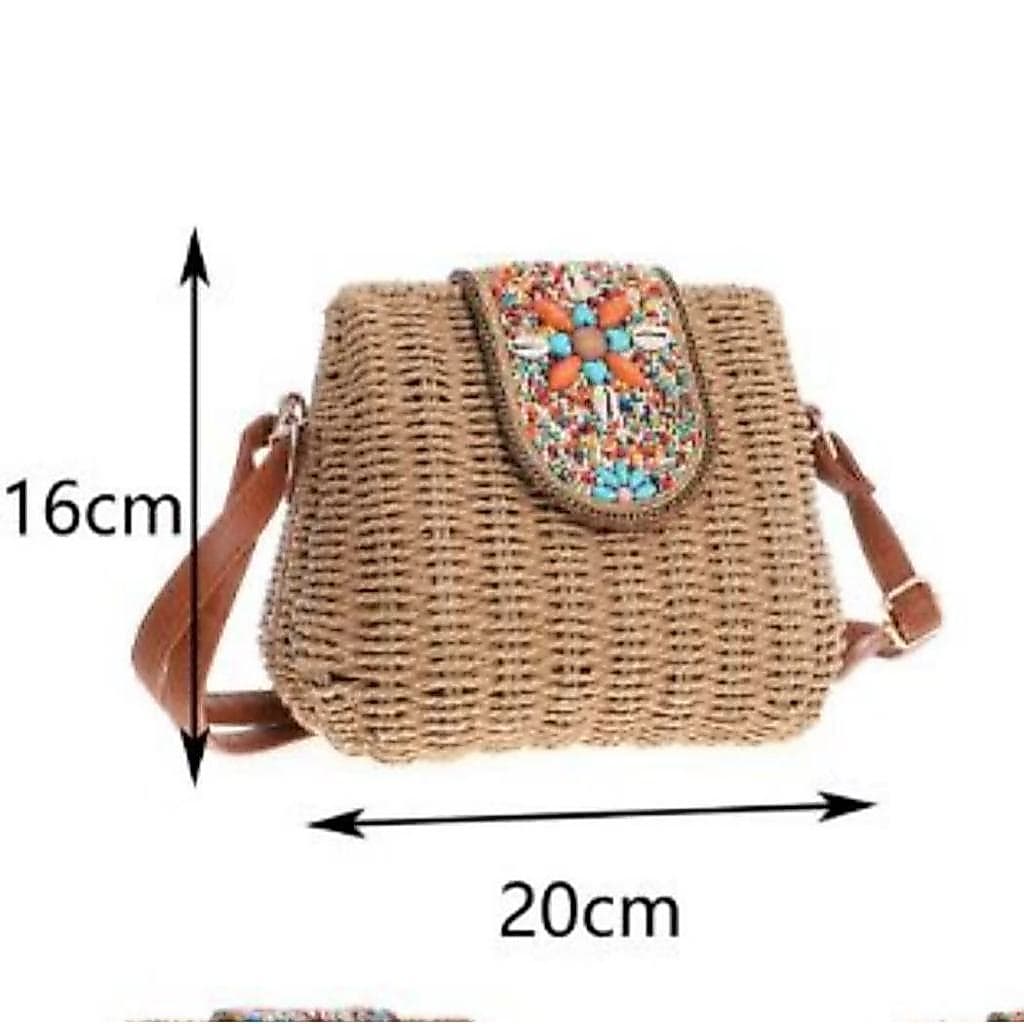 Bolsa feito a mao de palha,detalhes colorido,bolsa de praia,bolsa transversal e ombro
