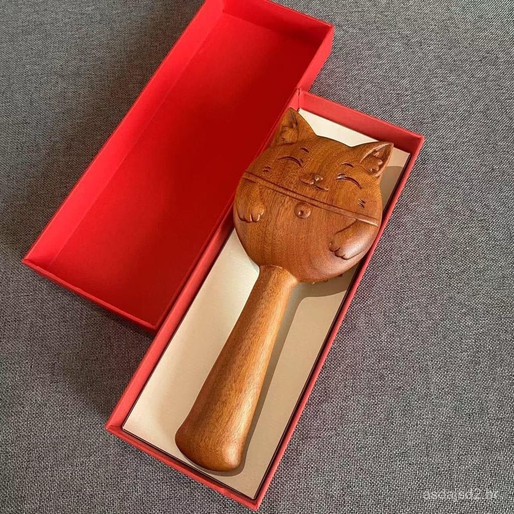 Escova de massagem para couro cabeludo com cerdas acolchoadas, escova com almofada de ar e cabo de madeira, escova de ma